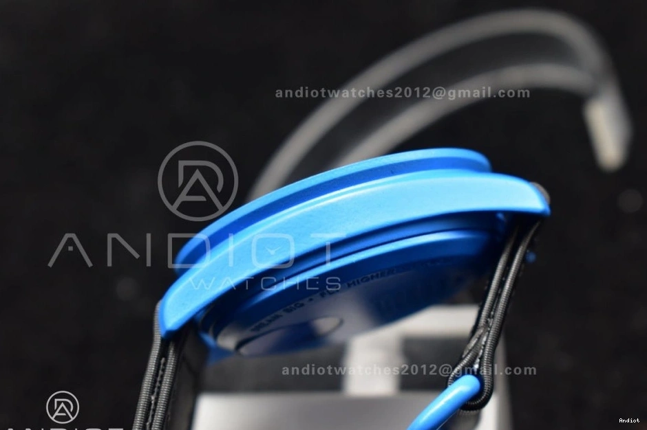 to x Moonwatch Nylon Neptune Strap Swatch Omega on Mission Quartz Bioceramic 0412